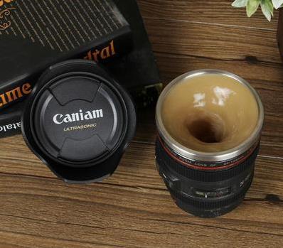 Creative SLR Camera Cup Stainless Steel Automatic Stirring Cup Retro Wind Lens Cup Couple Water Cup Teacher's Day Gift