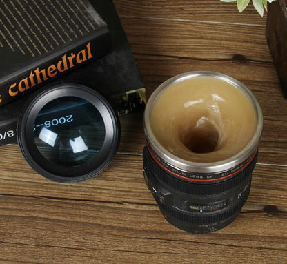 Creative SLR Camera Cup Stainless Steel Automatic Stirring Cup Retro Wind Lens Cup Couple Water Cup Teacher's Day Gift