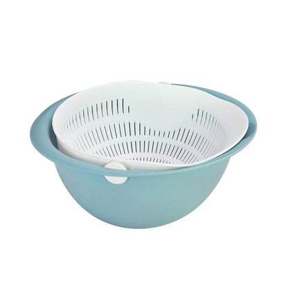 2019 new multifunctional storage basket plastic portable round double drain basket fruit basket vegetable basket