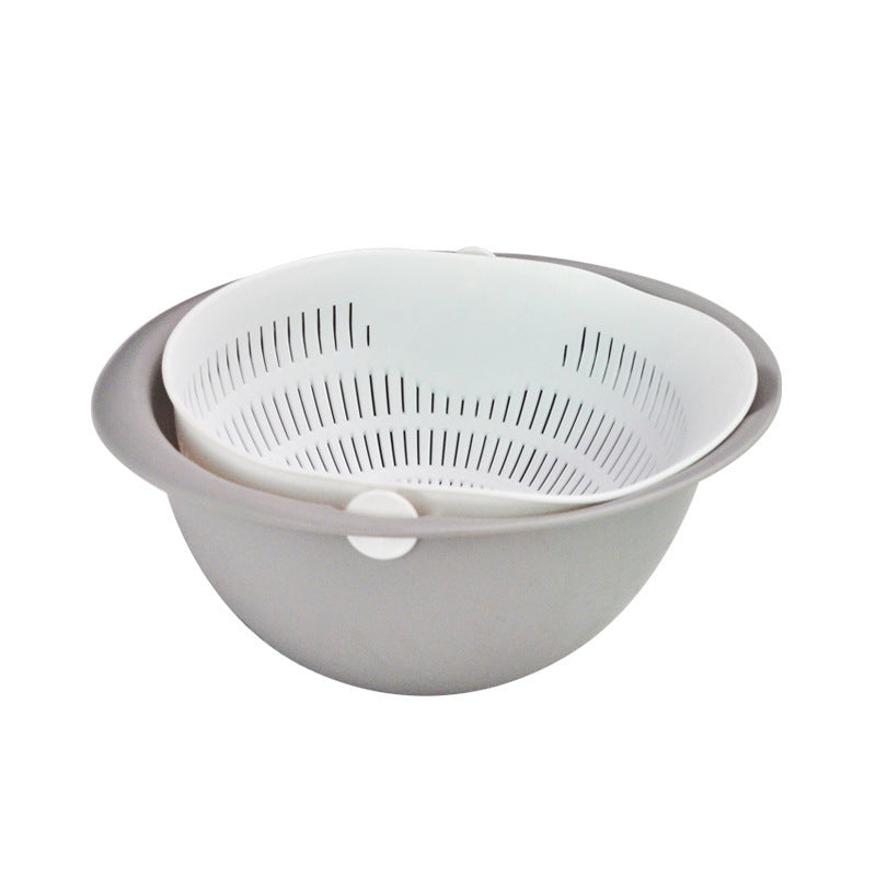 2019 new multifunctional storage basket plastic portable round double drain basket fruit basket vegetable basket