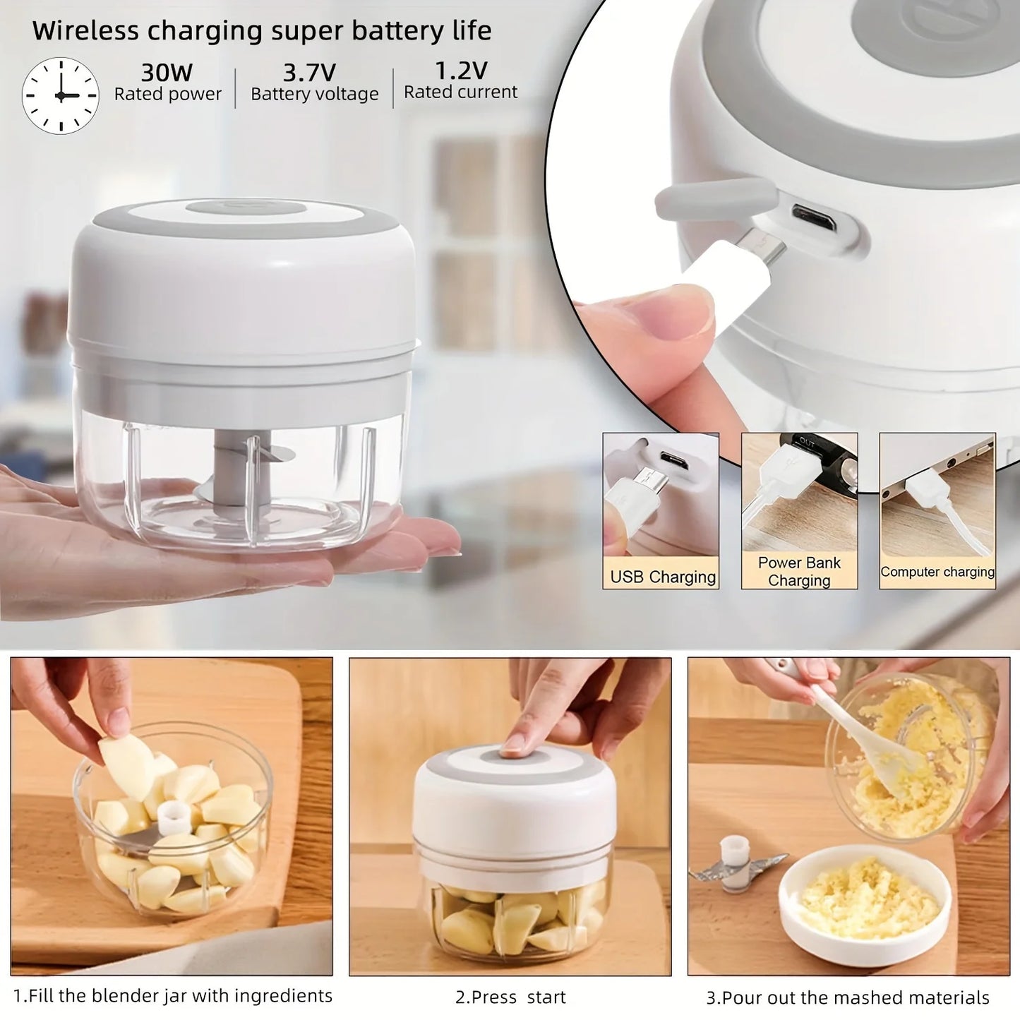 Electric Garlic Smasher Meat Grinder